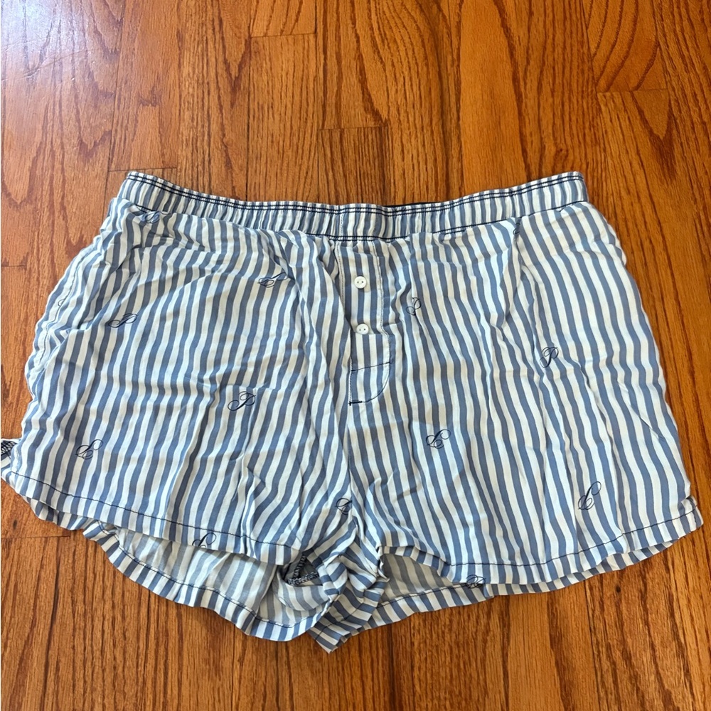 PINK Victoria's Secret Navy and White Striped Shorts